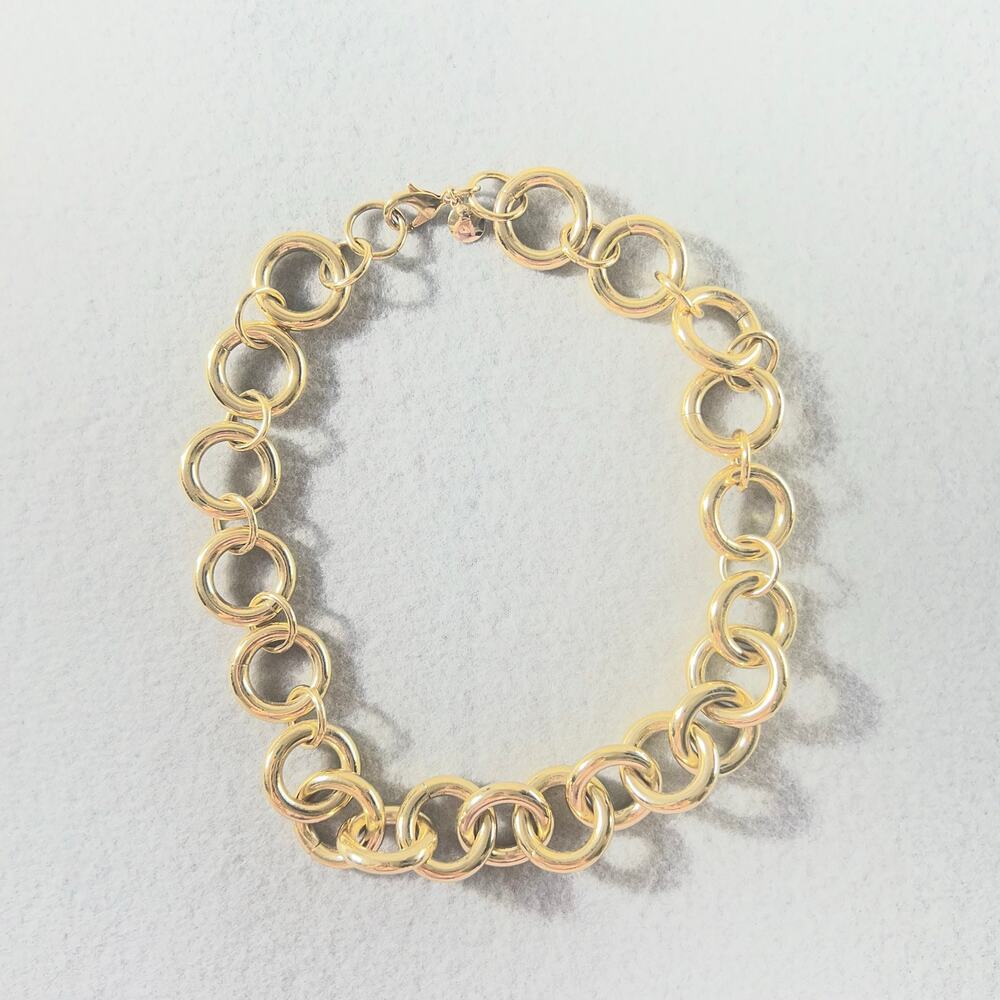 J.Crew Gold Tone Statement Link Necklace Chunky Chain Necklace